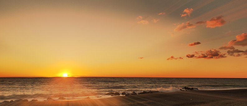 Free Sea Sunset illustration and picture