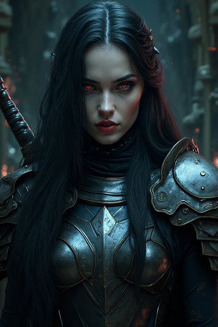 Free ai generated vampire woman illustration