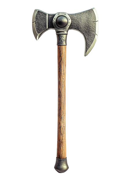 Free warhammer steel weapon wooden handle illustration
