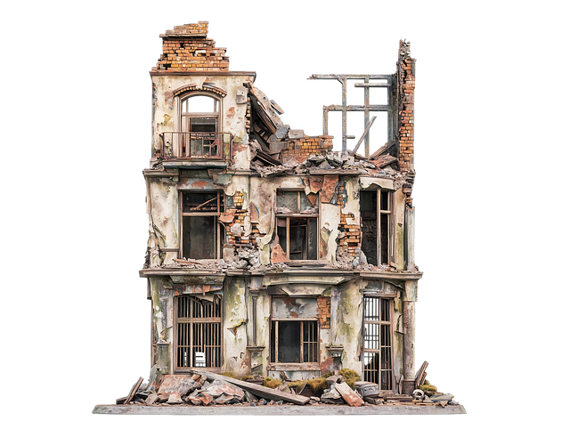 Free ai generated ruins destroyed building illustration