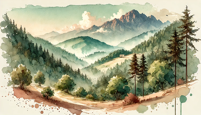 Free ai generated forest monte san vigilio illustration