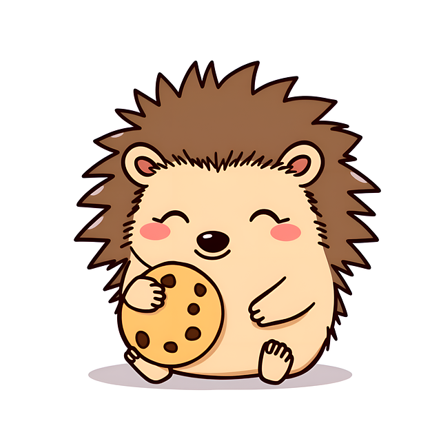Free ai generated hedgehog cookie illustration