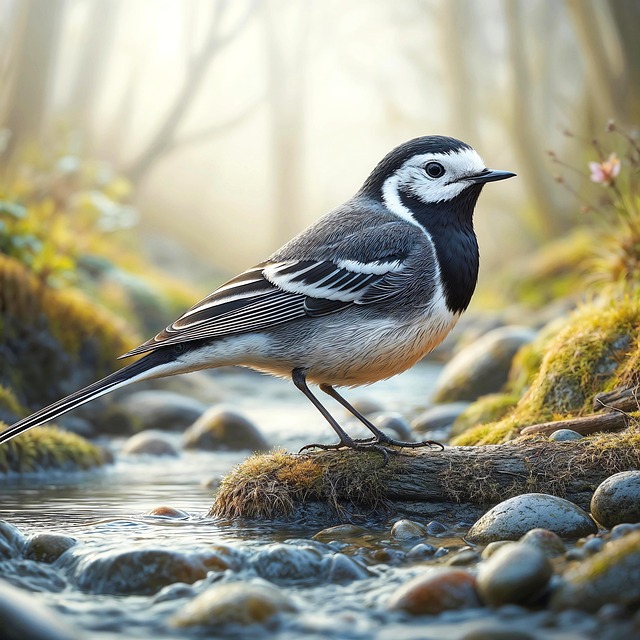 Bachstelze, Wildvogel, Vogel, Bach