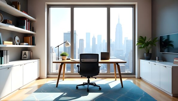 Free Ai Generated Modern Home Office illustration and picture