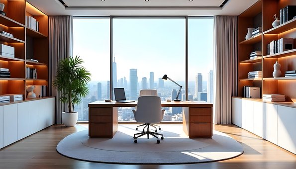 Free Ai Generated Modern Home Office illustration and picture
