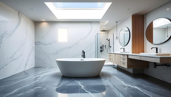 Free Ai Generated Luxurious Bathroom illustration and picture