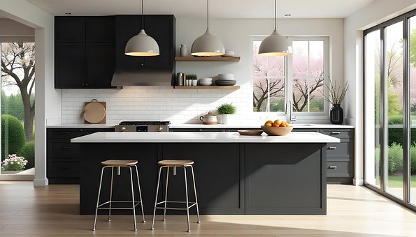Free Contemporary Kitchen Interior illustration and picture