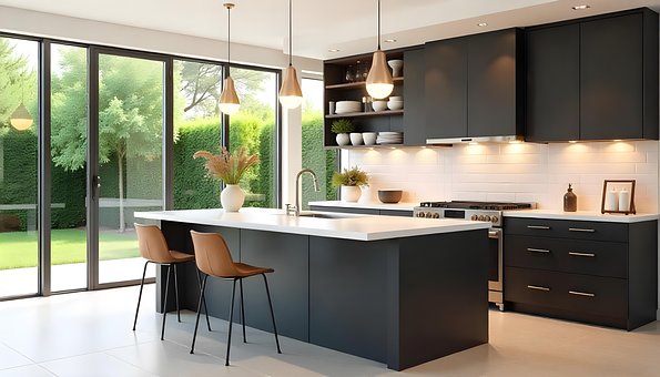 Free Contemporary Kitchen Interior illustration and picture
