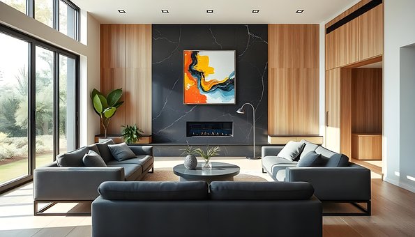 Free Sleek Living Room Furniture illustration and picture