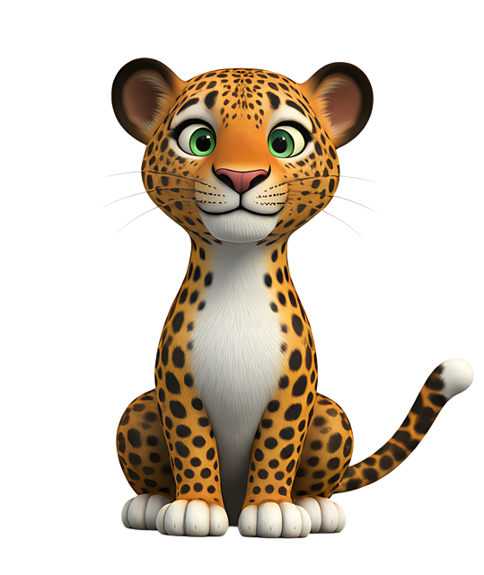 Download free HD stock image of Ai Generated Leopard Free ai generated leopard cartoon illustration