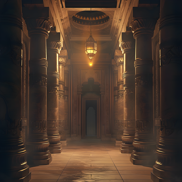 Free ai generated temple architecture illustration