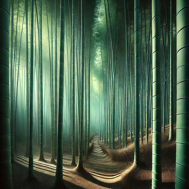Free ai generated bamboo forest green bamboo illustration