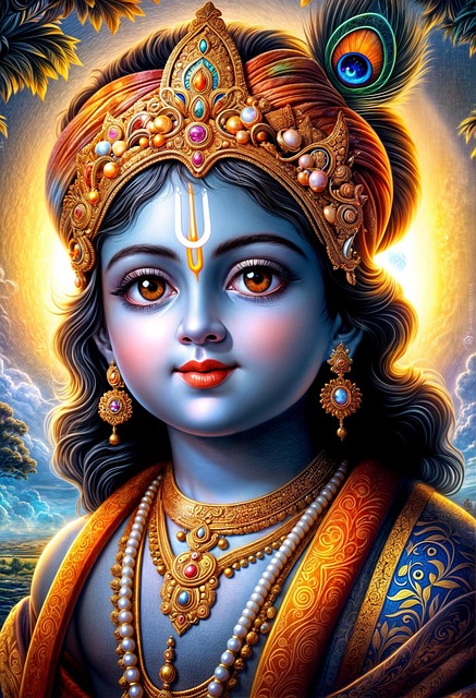 Free ai generated krishna god illustration