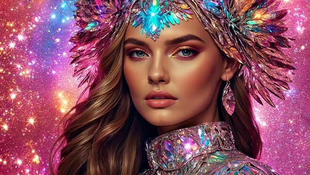 Free ai generated woman sparkle illustration