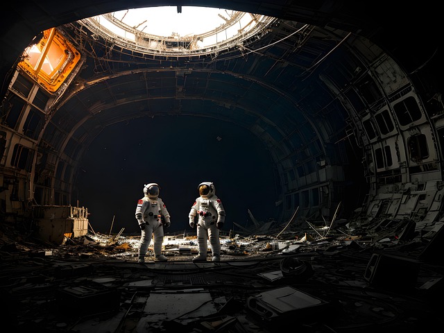 Free ai generated astronauts space illustration