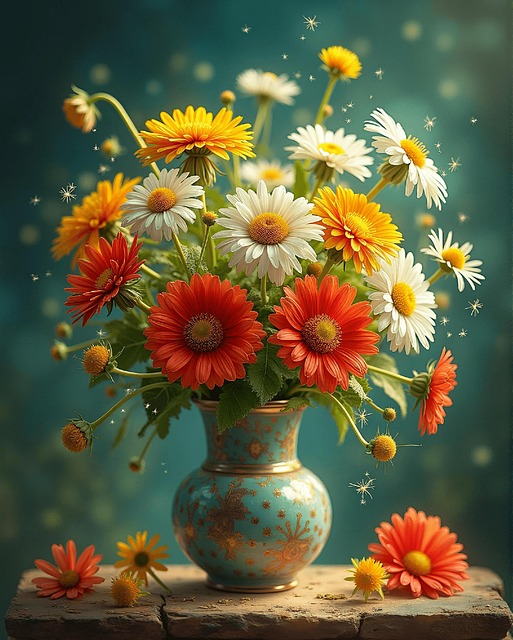 Free ai generated flowers vase illustration