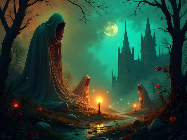 Free ai generated sinister castle illustration