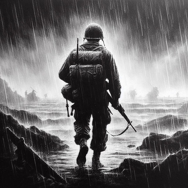 Free ai generated soldier painting illustration