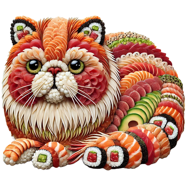 Free ai generated sushi cat cat illustration