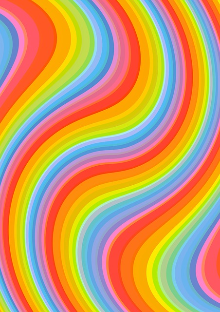 Free rainbow swirls design illustration