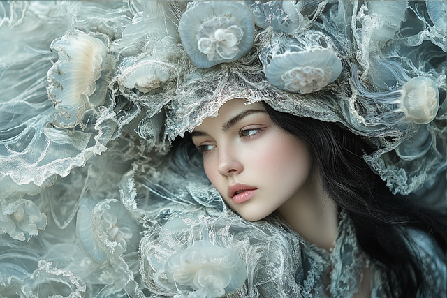 Free ai generated woman jellyfish illustration