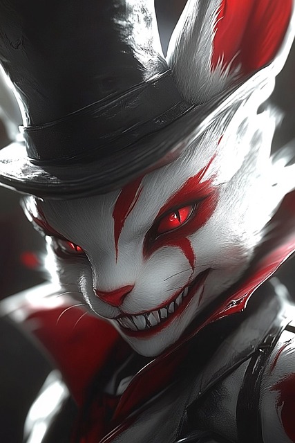 Free ai generated cat vampire illustration
