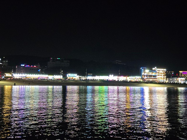 Free Night View Beach photo and picture