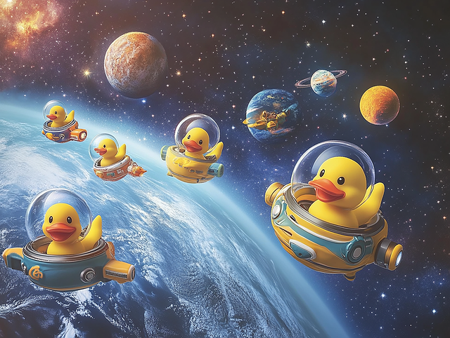 Free ai generated ducks toys illustration