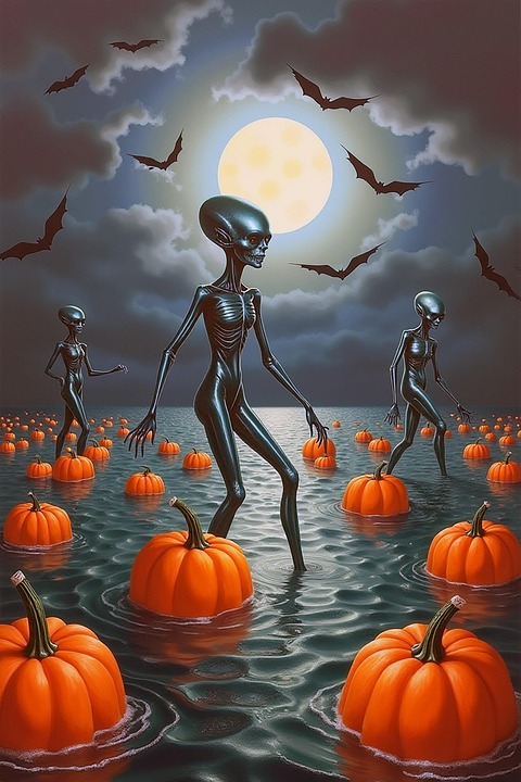 Download Ai Generated, Aliens, Halloween. Royalty-Free Stock ...
