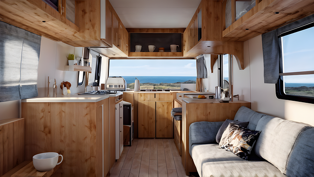 Free ai generated bedroom camper van illustration
