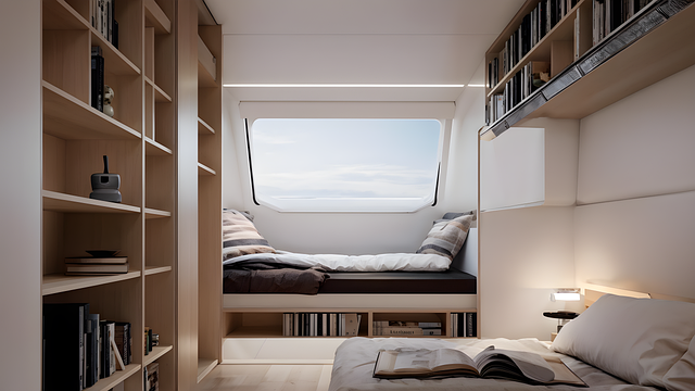 Free ai generated bedroom camper van illustration