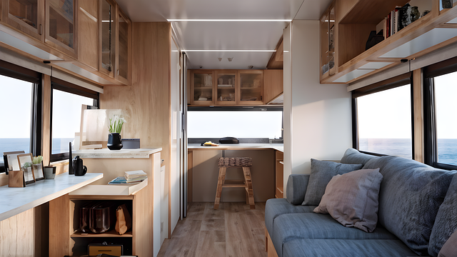Free ai generated camper van bed illustration