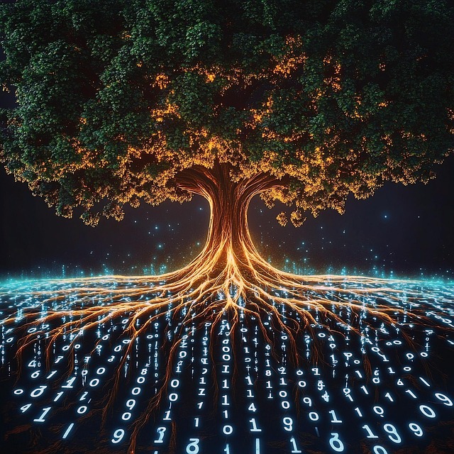 Free ai generated tree technology illustration