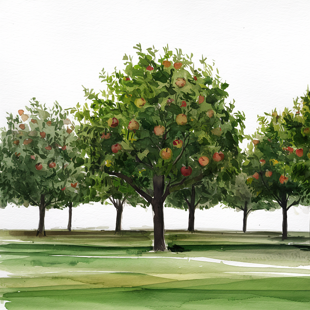 Free ai generated orchard forest illustration