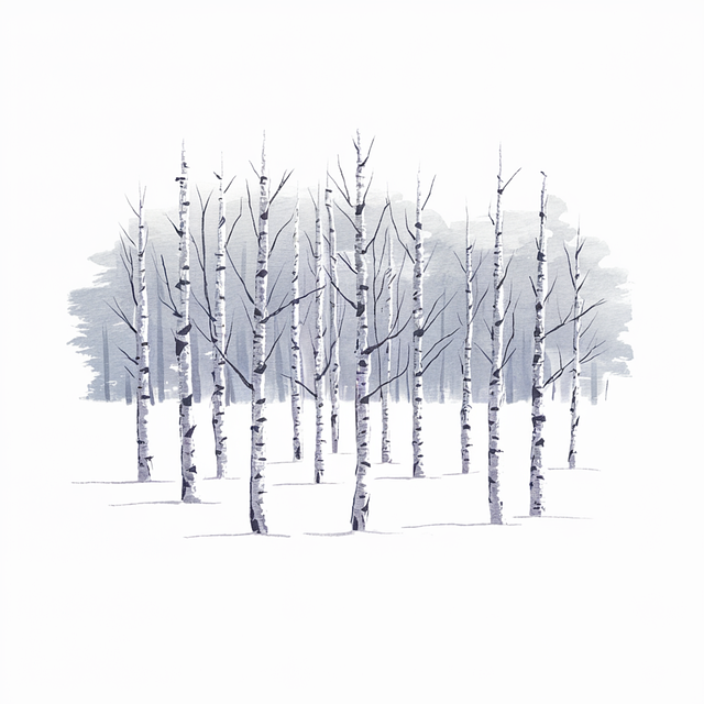 Free ai generated birch forest illustration