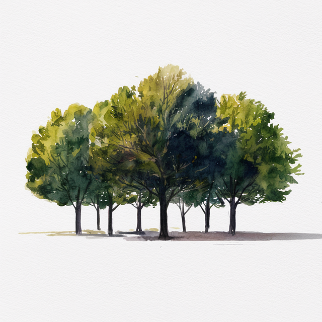 Free ai generated forest trees illustration