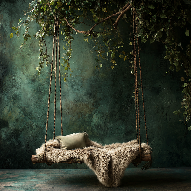 Free ai generated rustic swing fur cushion illustration