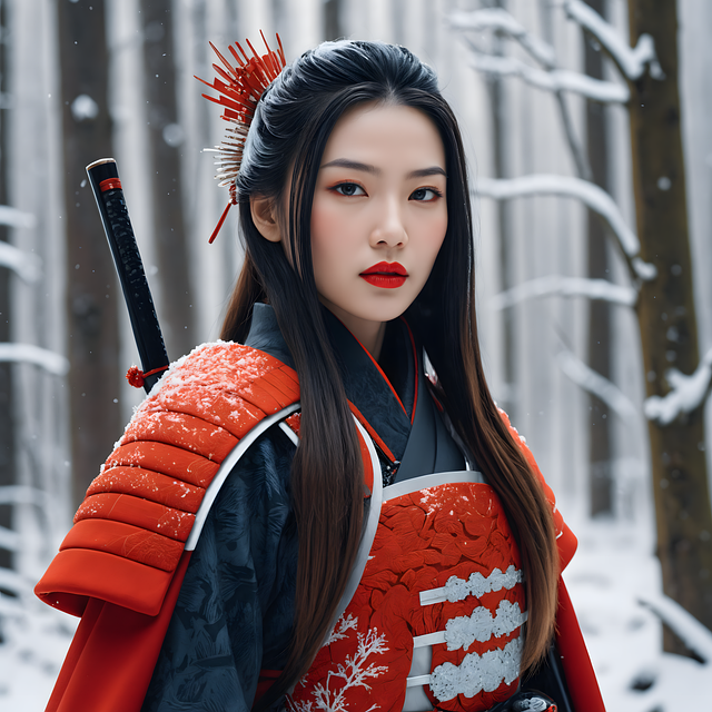 Download free HD stock image of Ai Generated Woman Free ai generated woman samurai illustration