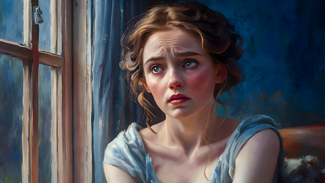 Free ai generated lonely girl illustration