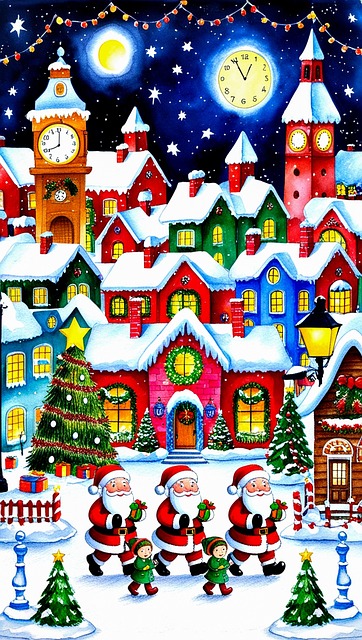 Free ai generated christmas santa clauses illustration