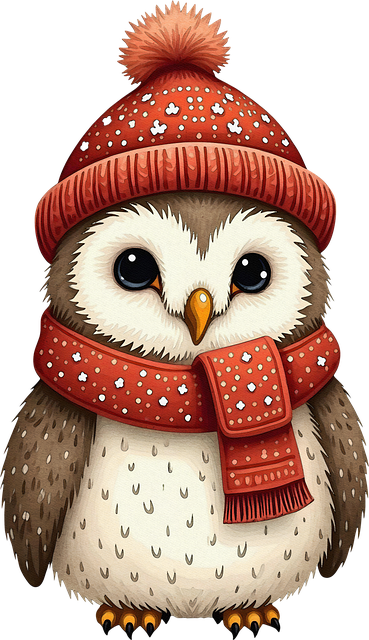 Free ai generated winter owl illustration