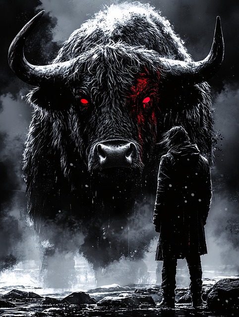 Free man ai generated bull illustration