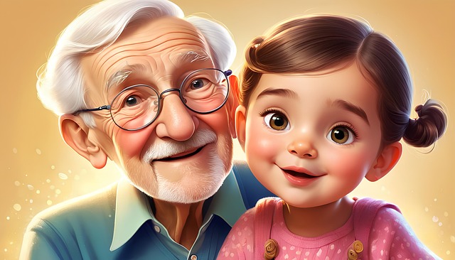 Download Ai Generated, Grandfather, Granddaughter. Royalty-Free Stock ...