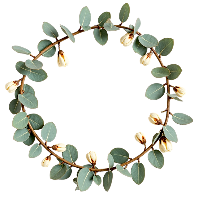 Free wreath flower eucalypt illustration
