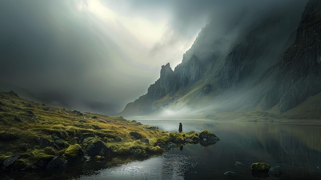 Free ai generated mountain river illustration