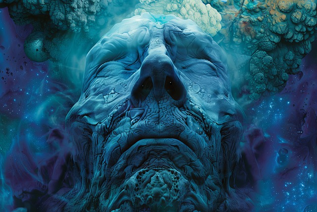 Free ai generated face alien illustration