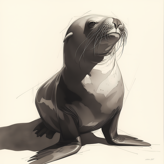 Download free HD stock image of Ai Generated Seal Free ai generated seal beach illustration