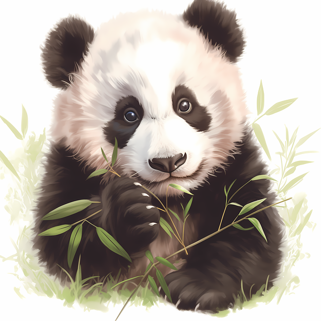 Download free HD stock image of Ai Generated Panda Free ai generated panda bamboo illustration