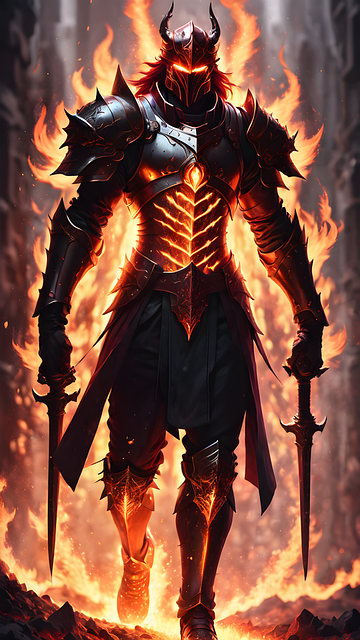 Free ai generated knight warrior illustration