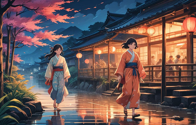 Anime, Garota, Mangá, Cidade, Noite